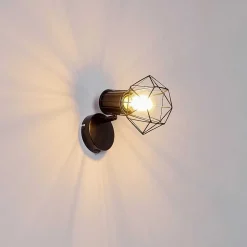 Applique Murale Bardhaman Noir, 1 Lumiere