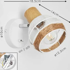 Applique Murale Bariloche Chrome, Blanc, 1 Lumiere