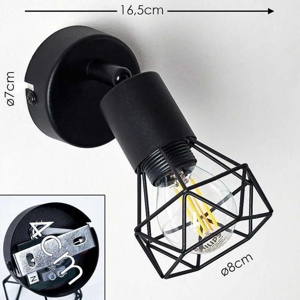 Applique Murale Baripada Noir, 1 Lumiere