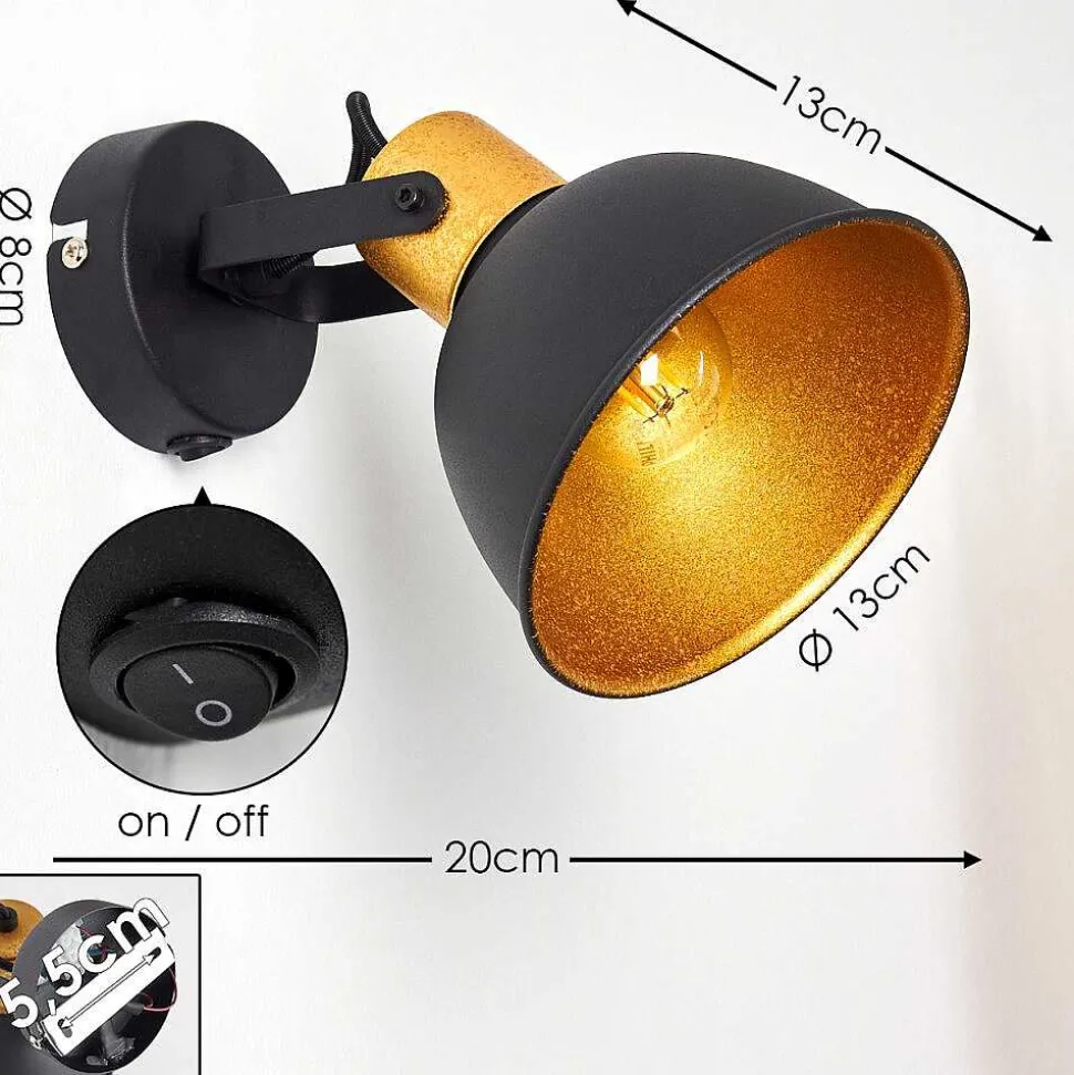 Applique Murale Blackburn Noir, 1 Lumiere