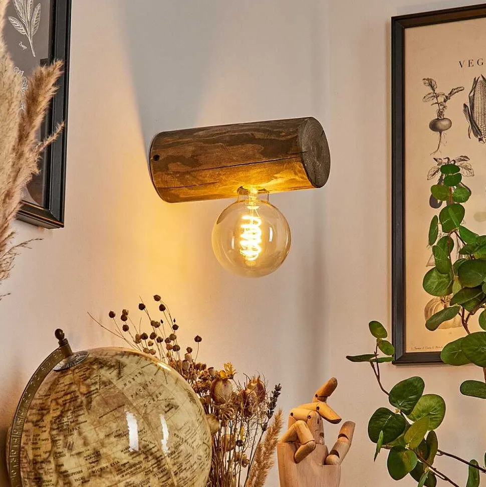 Applique Murale Canedo Bois Fonce, 1 Lumiere