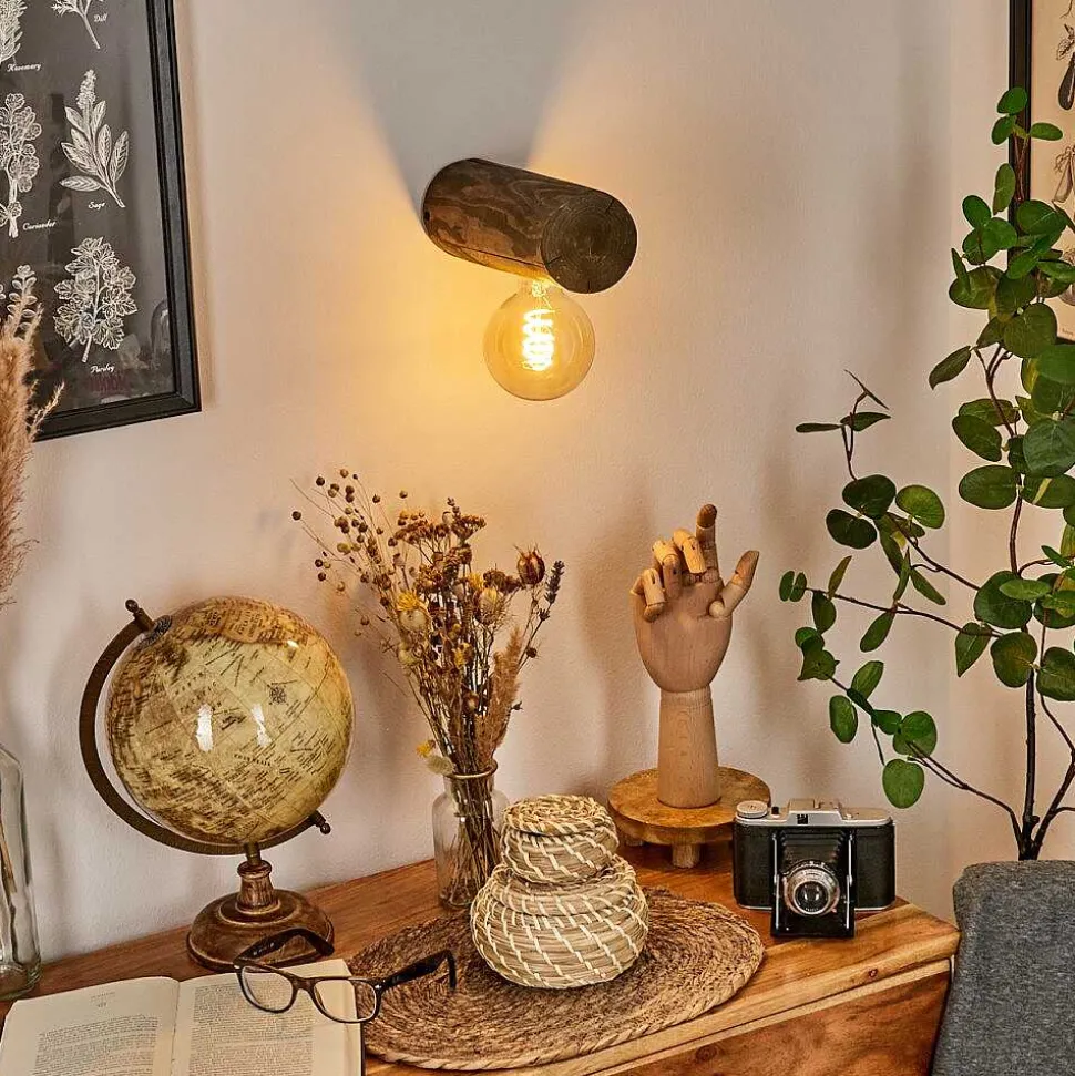 Applique Murale Canedo Bois Fonce, 1 Lumiere