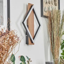 Applique Murale Cascade Led Brun, Couleur Bois, Noir, 1 Lumiere