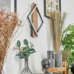 Applique Murale Cascade Led Brun, Couleur Bois, Noir, 1 Lumiere