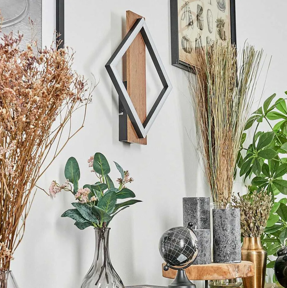 Applique Murale Cascade Led Brun, Couleur Bois, Noir, 1 Lumiere