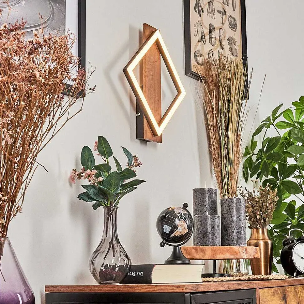 Applique Murale Cascade Led Brun, Couleur Bois, Noir, 1 Lumiere