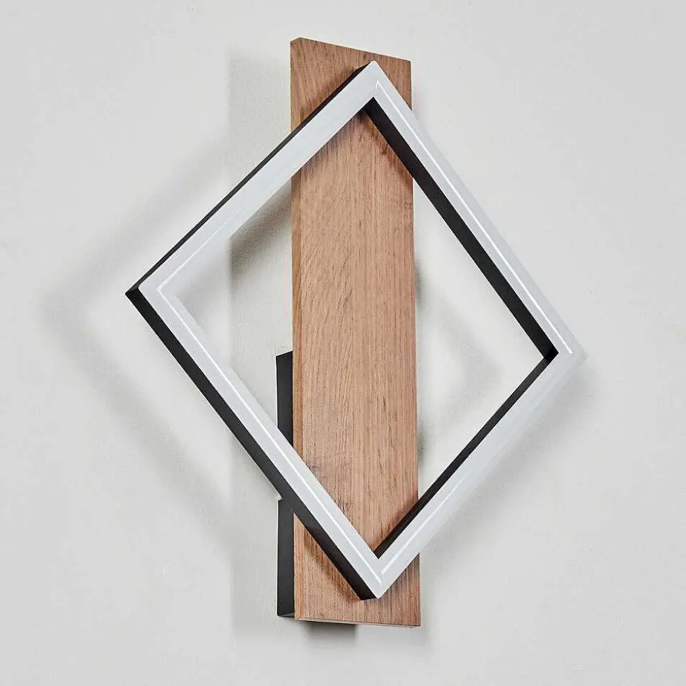 Applique Murale Cascade Led Brun, Couleur Bois, Noir, 1 Lumiere