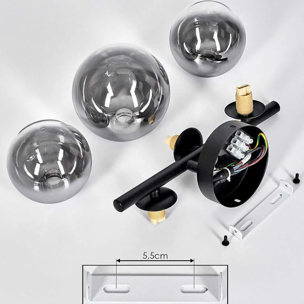 Applique Murale Chehalis Noir, 3 Lumieres