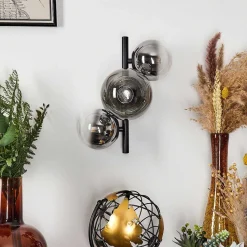 Applique Murale Chehalis Noir, 3 Lumieres