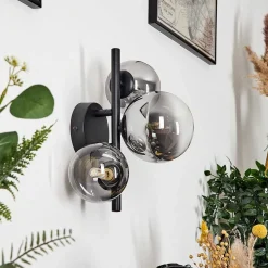 Applique Murale Chehalis Noir, 3 Lumieres