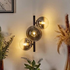 Applique Murale Chehalis Noir, 3 Lumieres