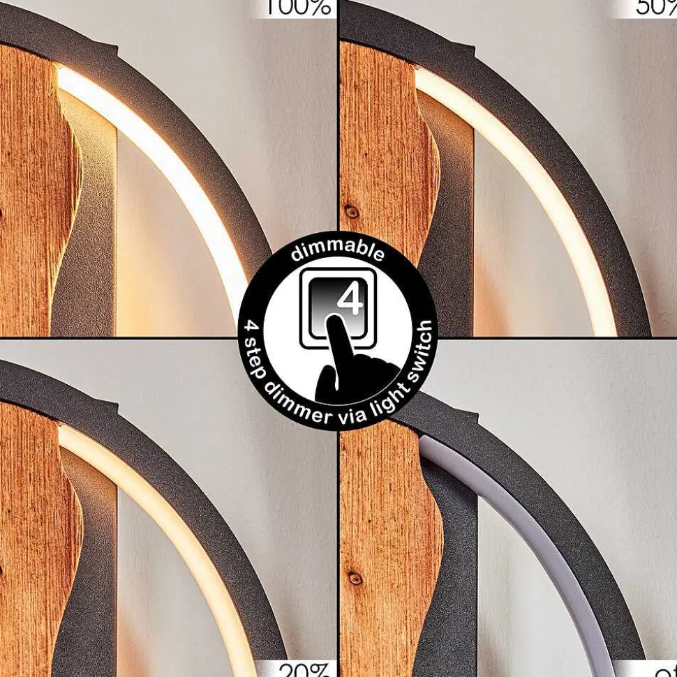 Applique Murale Cornol Led Ecru, Noir, 1 Lumiere