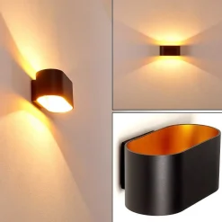 Applique Murale Dapp Noir Dore, 1 Lumiere