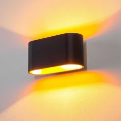 Applique Murale Dapp Or, Noir, 1 Lumiere