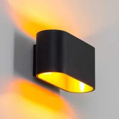 Applique Murale Dapp Or, Noir, 1 Lumiere