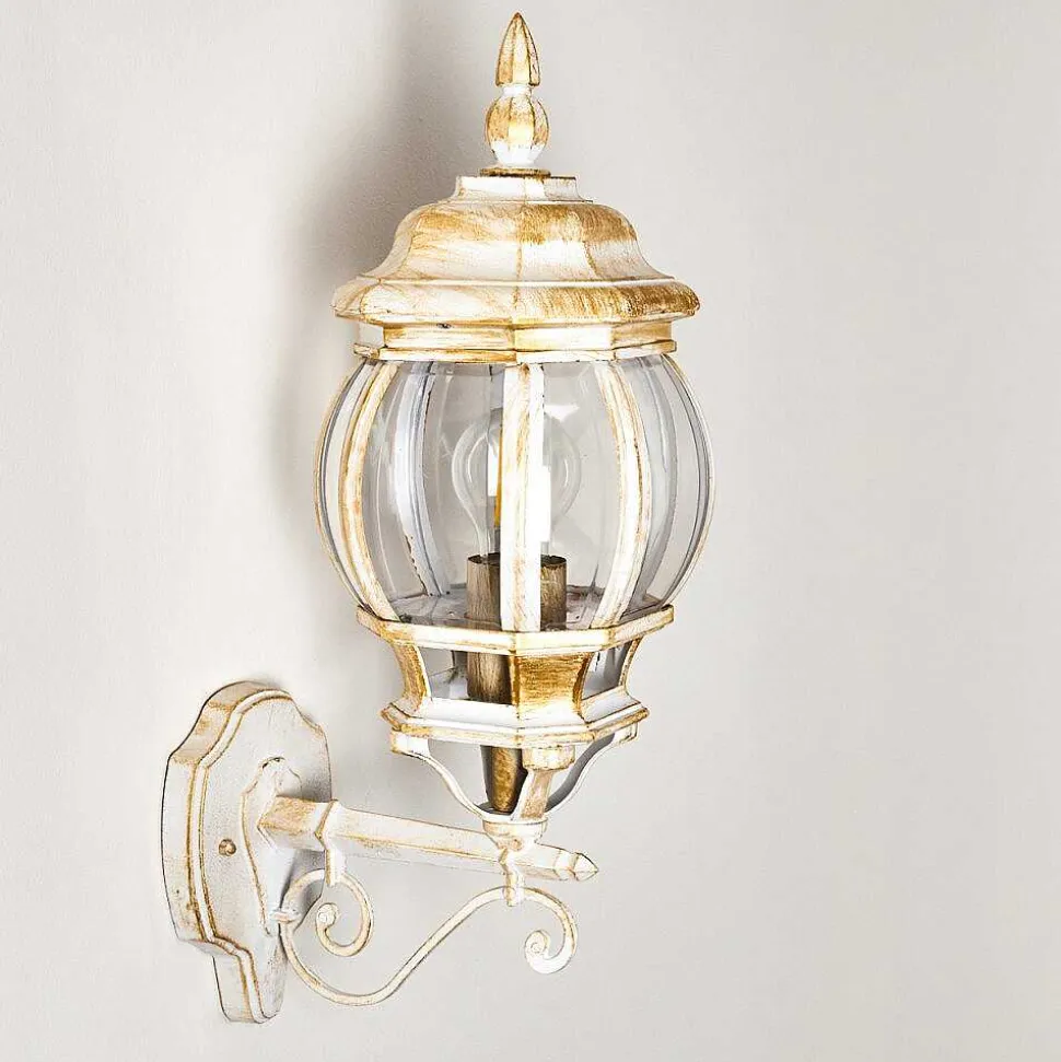 Applique Murale D'Exterieur Lentua Or, Blanc, 1 Lumiere