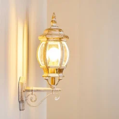 Applique Murale D'Exterieur Lentua Or, Blanc, 1 Lumiere