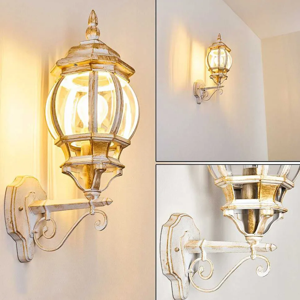 Applique Murale D'Exterieur Lentua Or, Blanc, 1 Lumiere