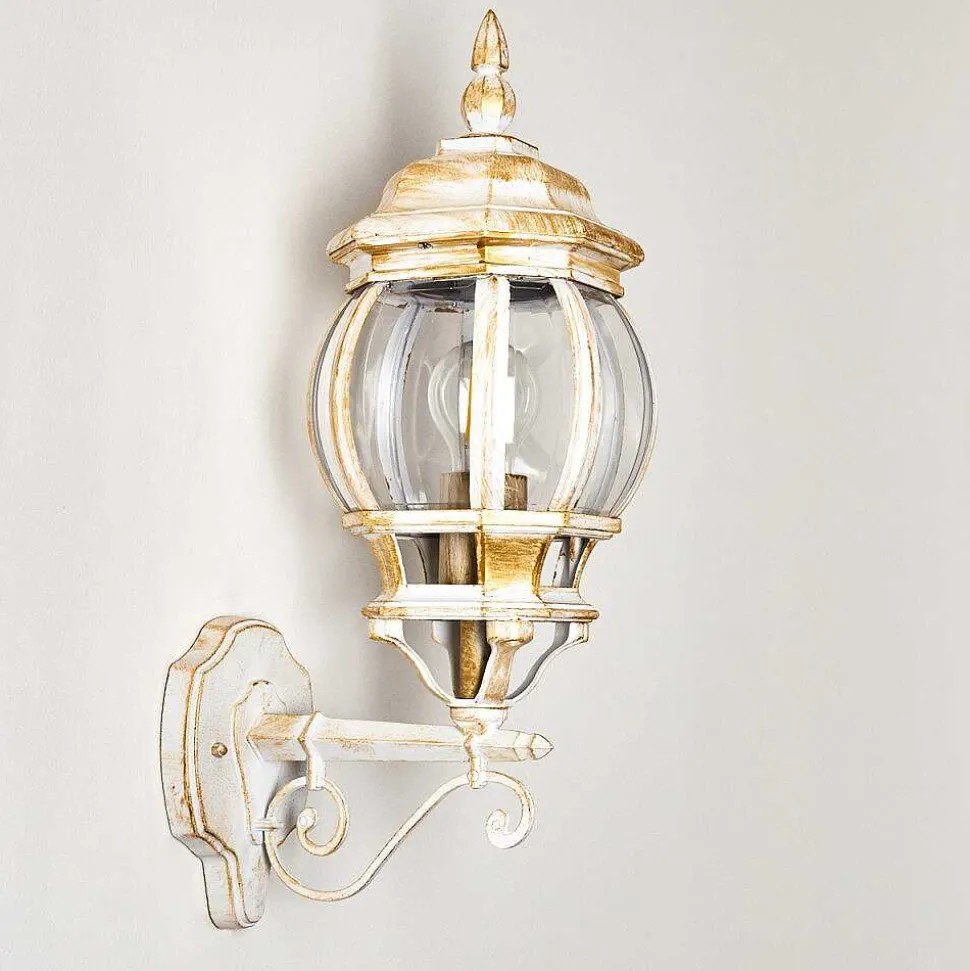 Applique Murale D'Exterieur Lentua Or, Blanc, 1 Lumiere