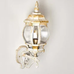 Applique Murale D'Exterieur Lentua Or, Blanc, 1 Lumiere