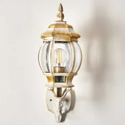 Applique Murale D'Exterieur Lentua Or, Blanc, 1 Lumiere