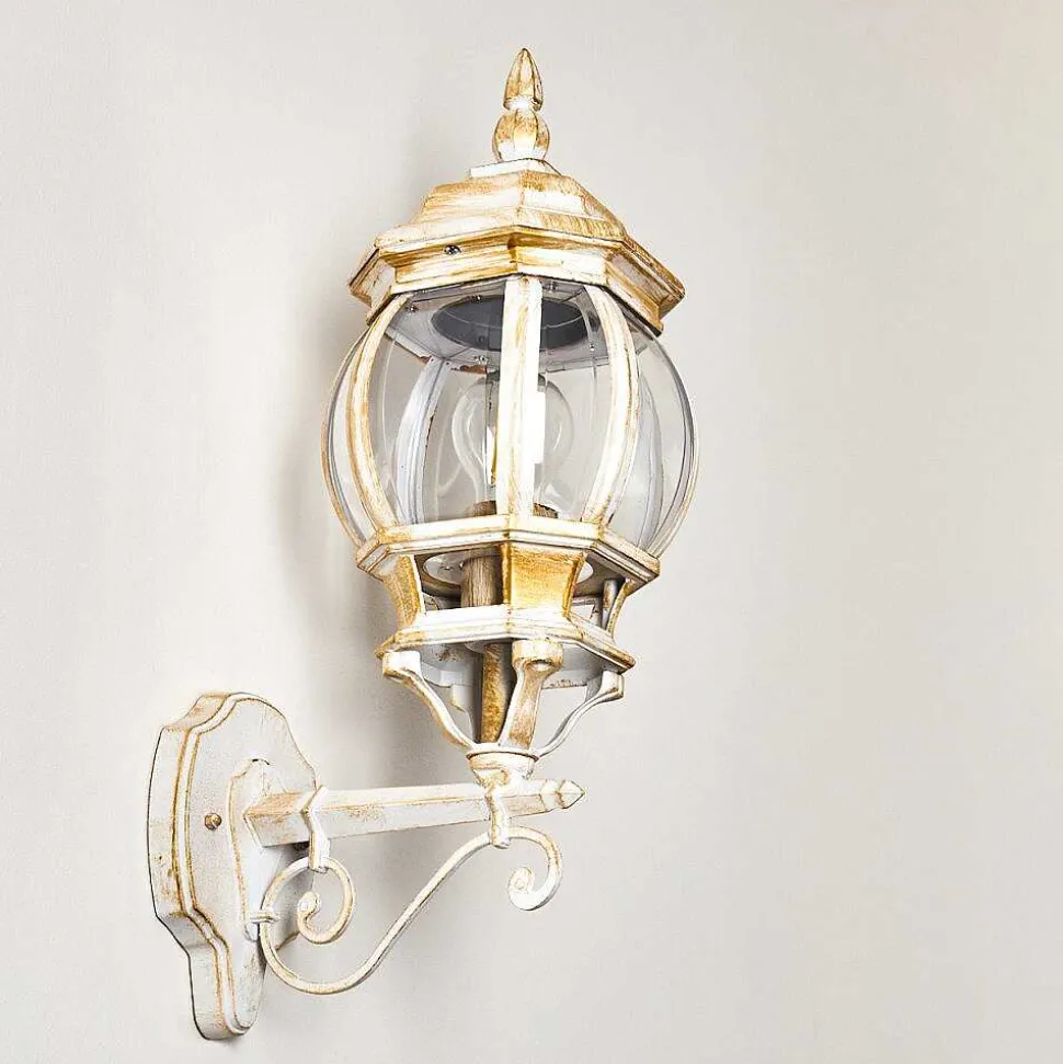 Applique Murale D'Exterieur Lentua Or, Blanc, 1 Lumiere