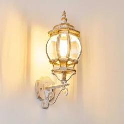 Applique Murale D'Exterieur Lentua Or, Blanc, 1 Lumiere