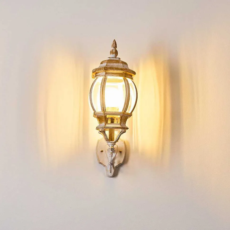 Applique Murale D'Exterieur Lentua Or, Blanc, 1 Lumiere