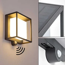 Applique Murale D'Exterieur Lansing Led Anthracite, 1 Lumiere, Detecteur De Mouvement