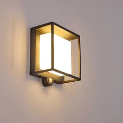 Applique Murale D'Exterieur Lansing Led Anthracite, 1 Lumiere, Detecteur De Mouvement