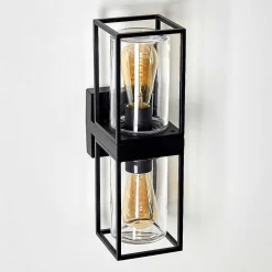 Applique Murale D'Exterieur Palanga Noir, 2 Lumieres