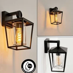 Applique Murale D'Exterieur Heinonen Noir, 1 Lumiere