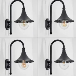 Applique Murale D'Exterieur Elgin Noir, 1 Lumiere