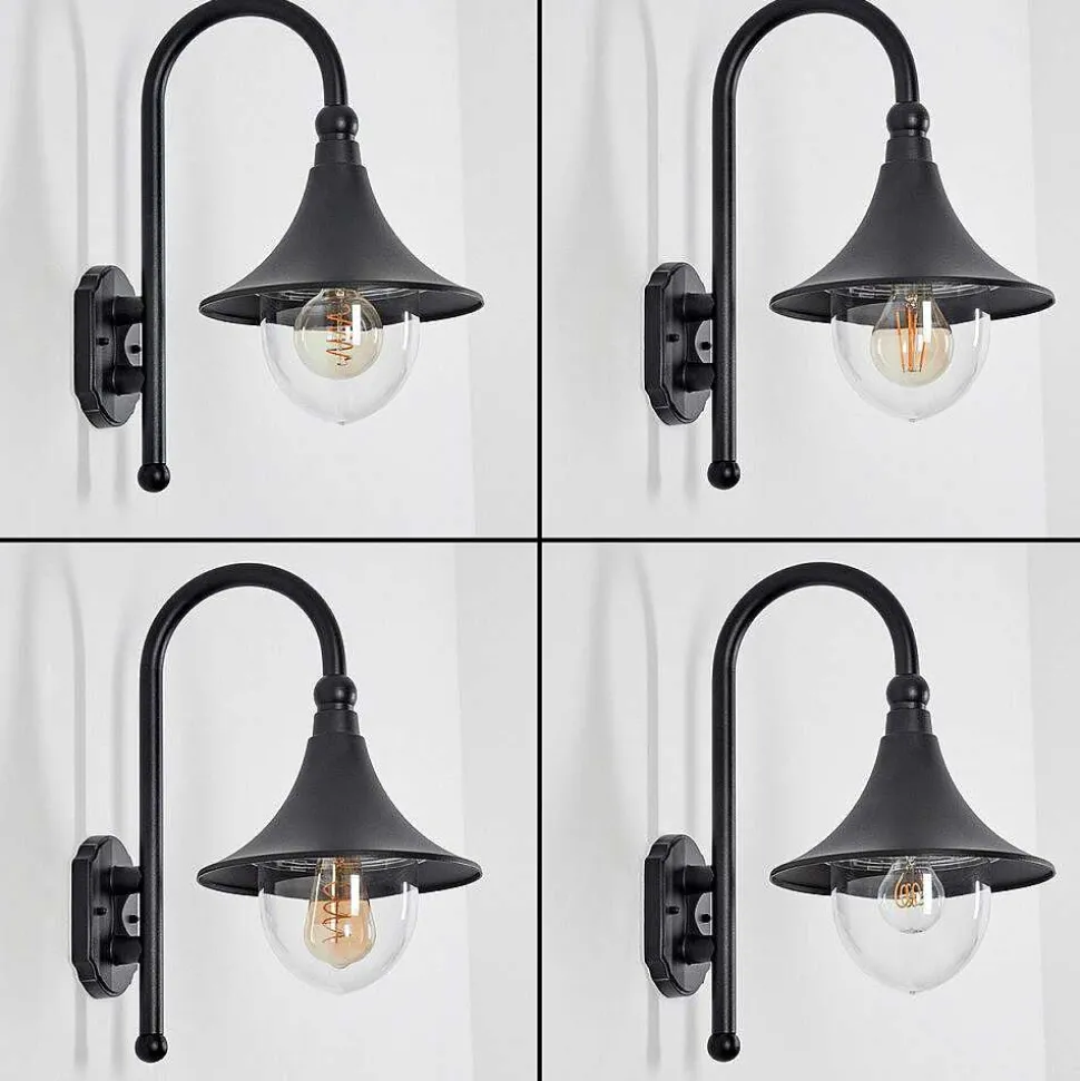 Applique Murale D'Exterieur Elgin Noir, 1 Lumiere