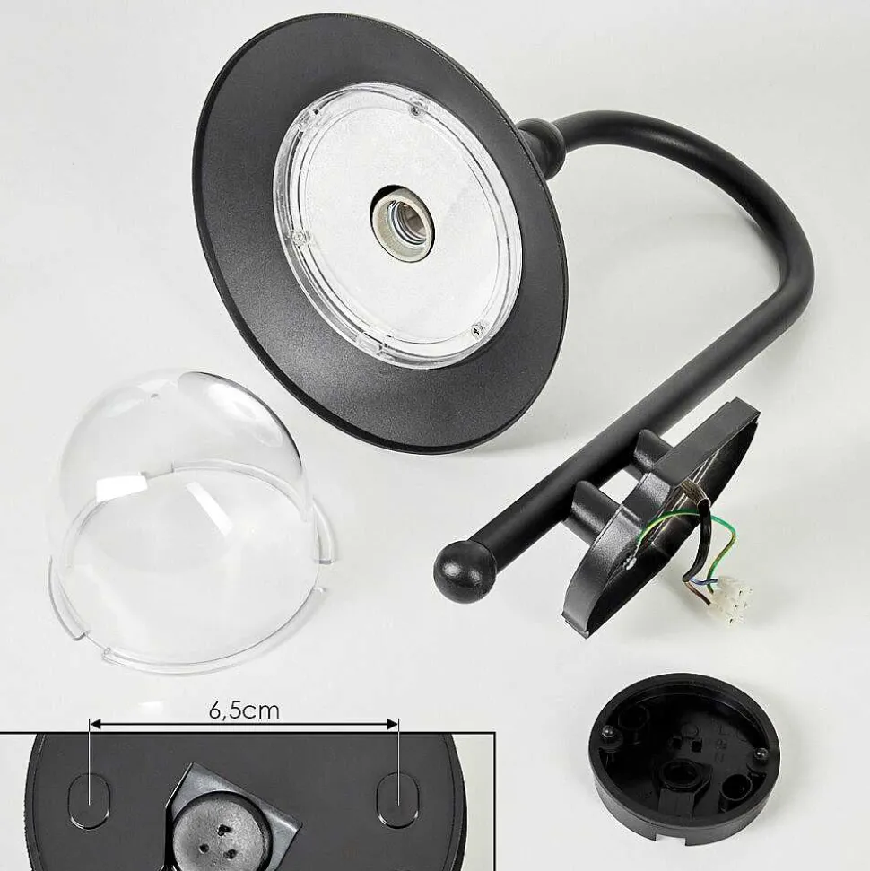 Applique Murale D'Exterieur Elgin Noir, 1 Lumiere