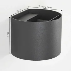 Applique Murale D'Exterieur Tamarin Led Anthracite, 2 Lumieres