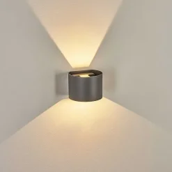 Applique Murale D'Exterieur Tamarin Led Anthracite, 2 Lumieres