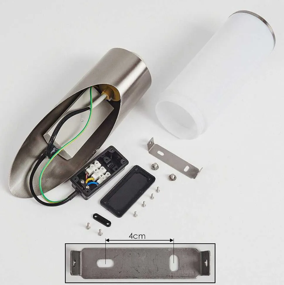 Applique Murale D'Exterieur Caserta Nickel Mat, 1 Lumiere, Detecteur De Mouvement