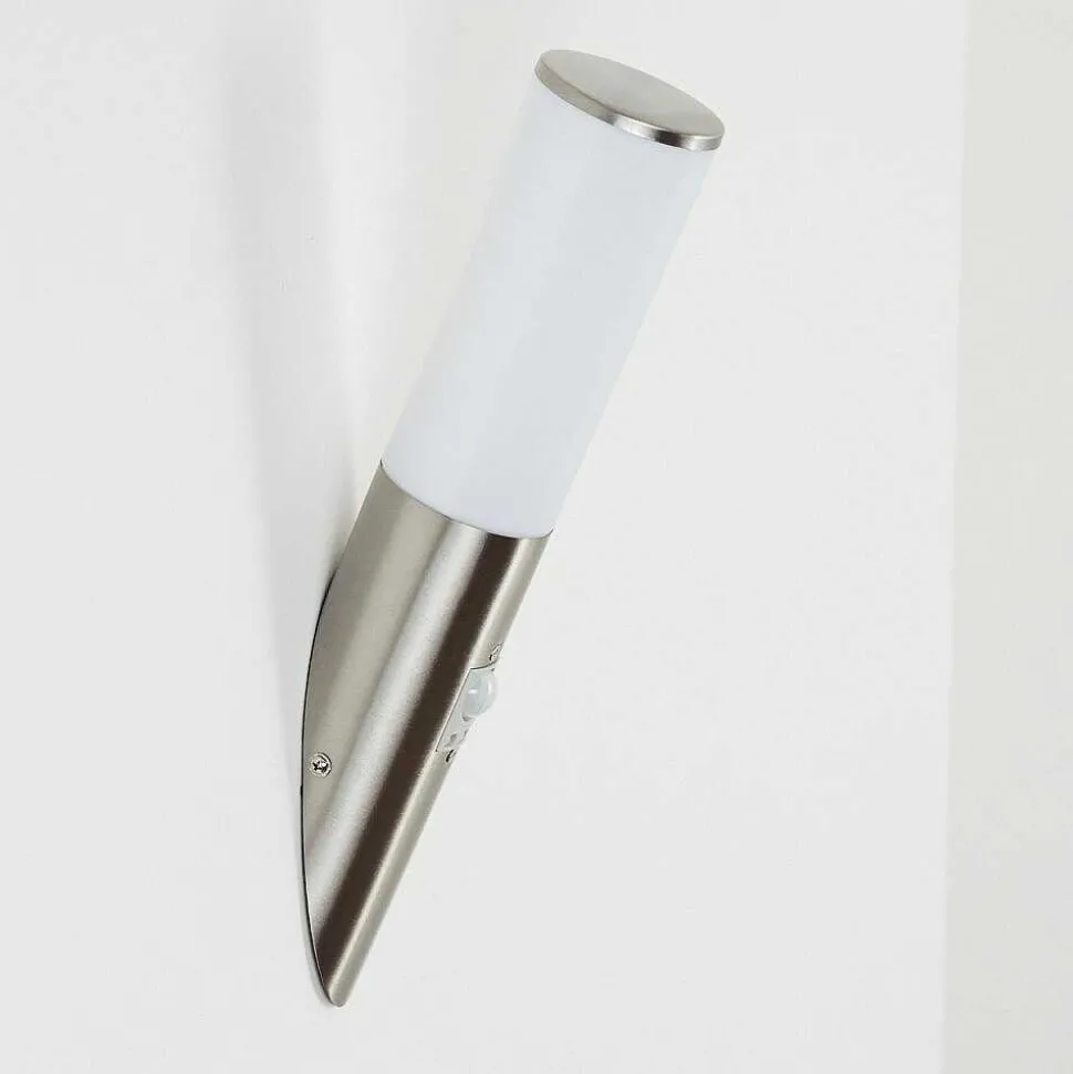 Applique Murale D'Exterieur Caserta Nickel Mat, 1 Lumiere, Detecteur De Mouvement