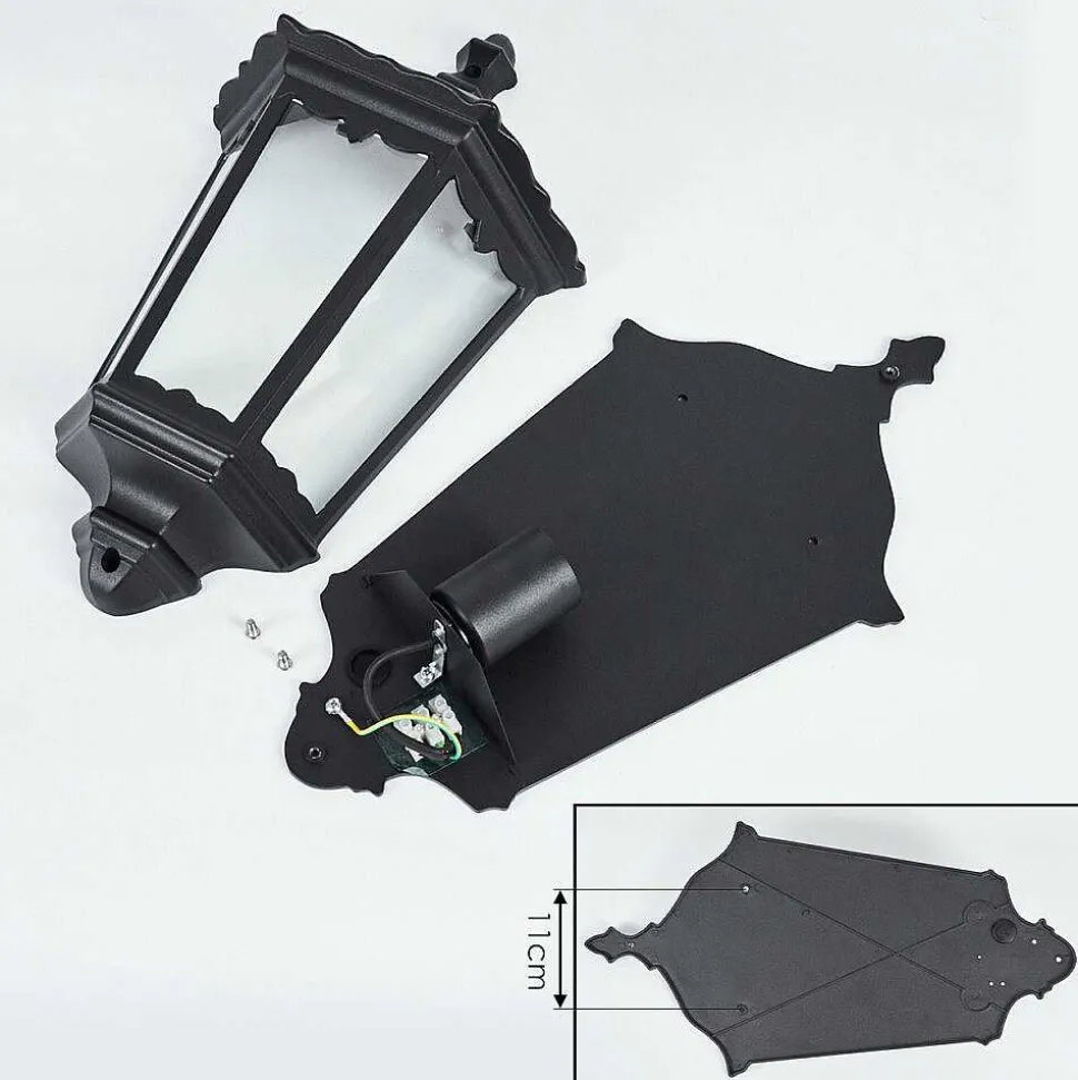 Applique Murale D'Exterieur Hongkong Noir, 1 Lumiere