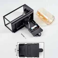 Applique Murale D'Exterieur Palanga Led Noir, 1 Lumiere, Detecteur De Mouvement