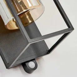 Applique Murale D'Exterieur Palanga Led Noir, 1 Lumiere, Detecteur De Mouvement