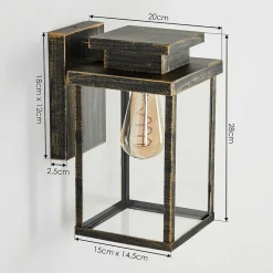 Applique Murale D'Exterieur Tieva Brun, Or, 1 Lumiere