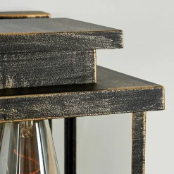 Applique Murale D'Exterieur Tieva Brun, Or, 1 Lumiere