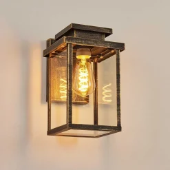 Applique Murale D'Exterieur Tieva Brun, Or, 1 Lumiere