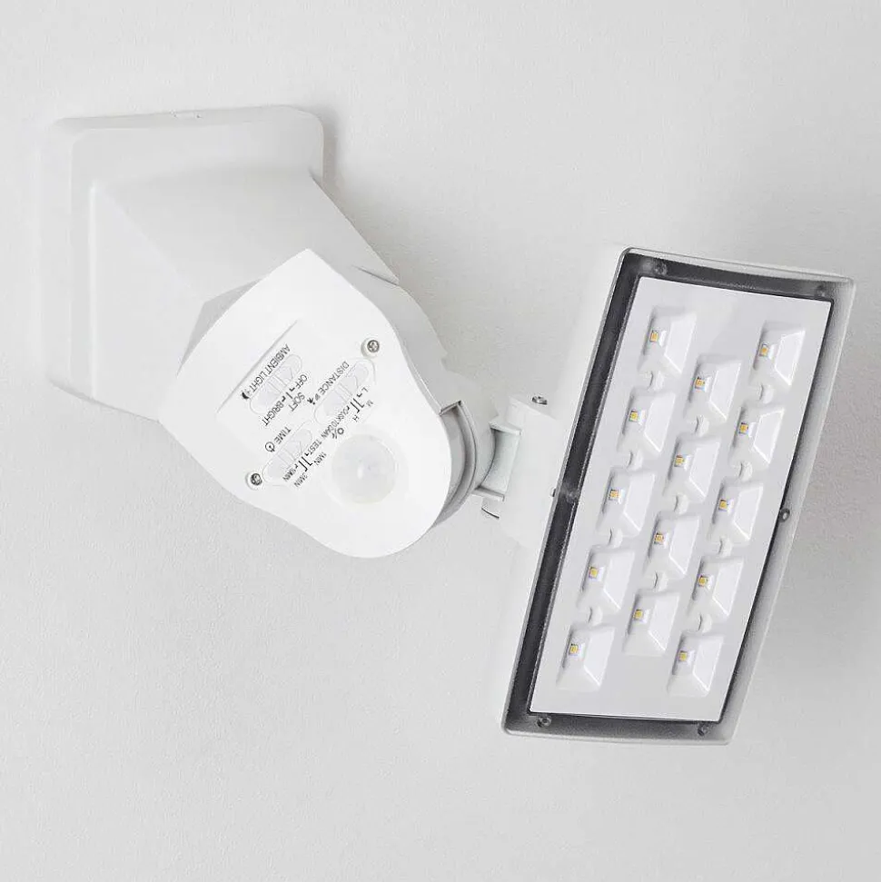 Applique Murale D'Exterieur Loit Led Blanc, 1 Lumiere, Detecteur De Mouvement