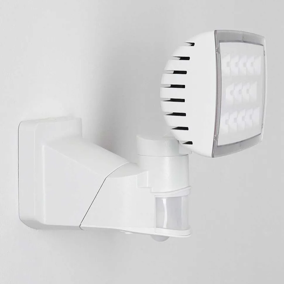 Applique Murale D'Exterieur Loit Led Blanc, 1 Lumiere, Detecteur De Mouvement