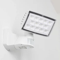 Applique Murale D'Exterieur Loit Led Blanc, 1 Lumiere, Detecteur De Mouvement