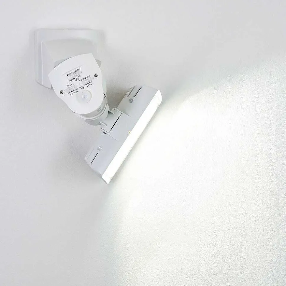 Applique Murale D'Exterieur Loit Led Blanc, 1 Lumiere, Detecteur De Mouvement