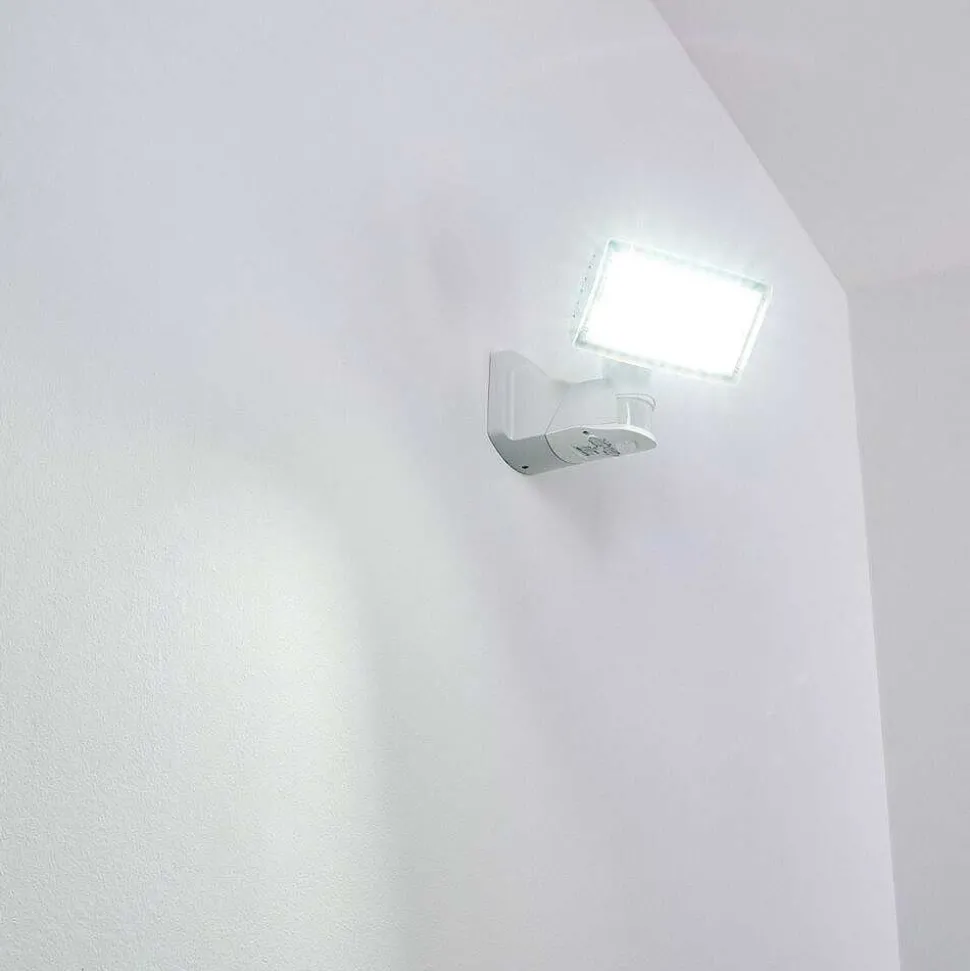 Applique Murale D'Exterieur Loit Led Blanc, 1 Lumiere, Detecteur De Mouvement